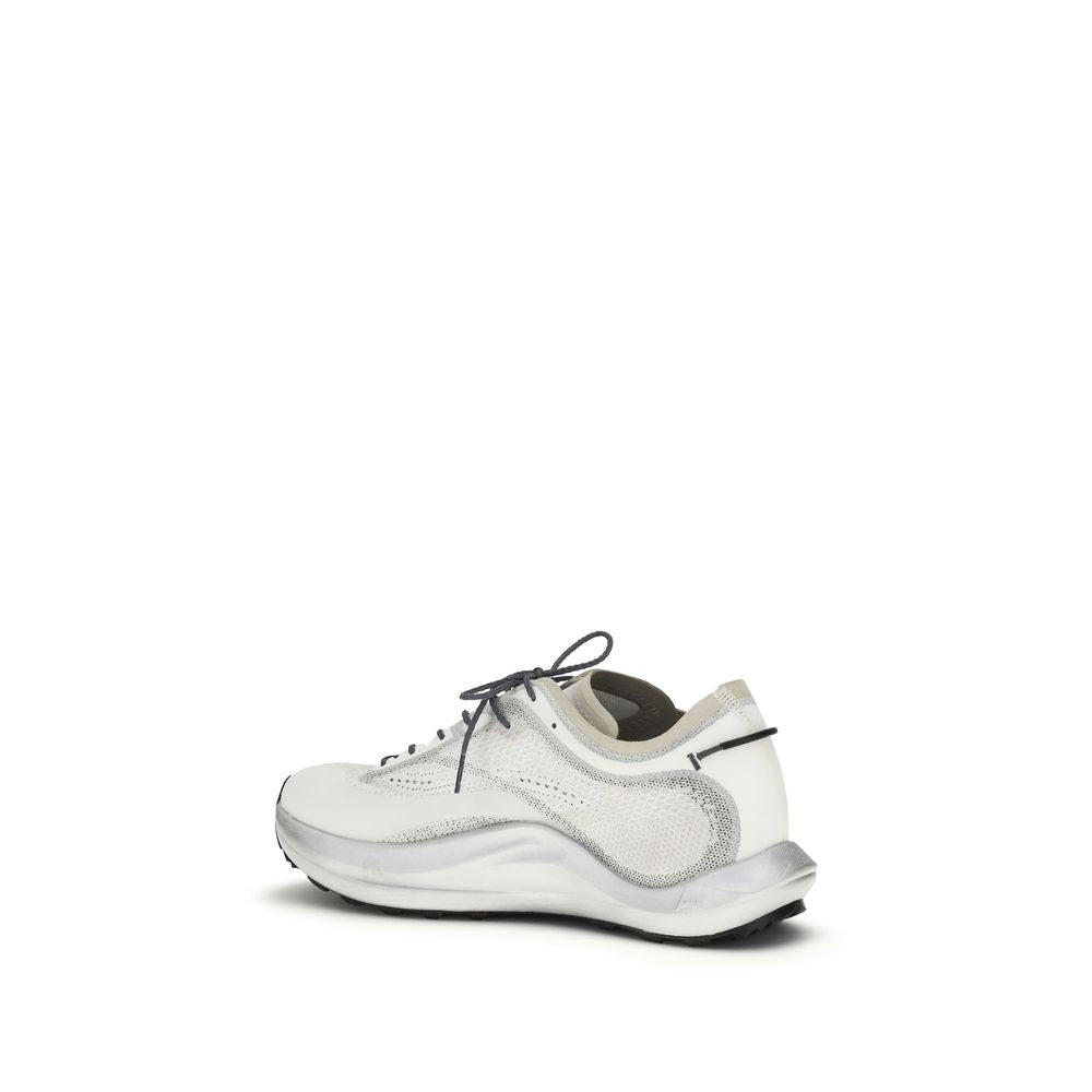 ROA White Athletic-Look Fabric Sneakers
