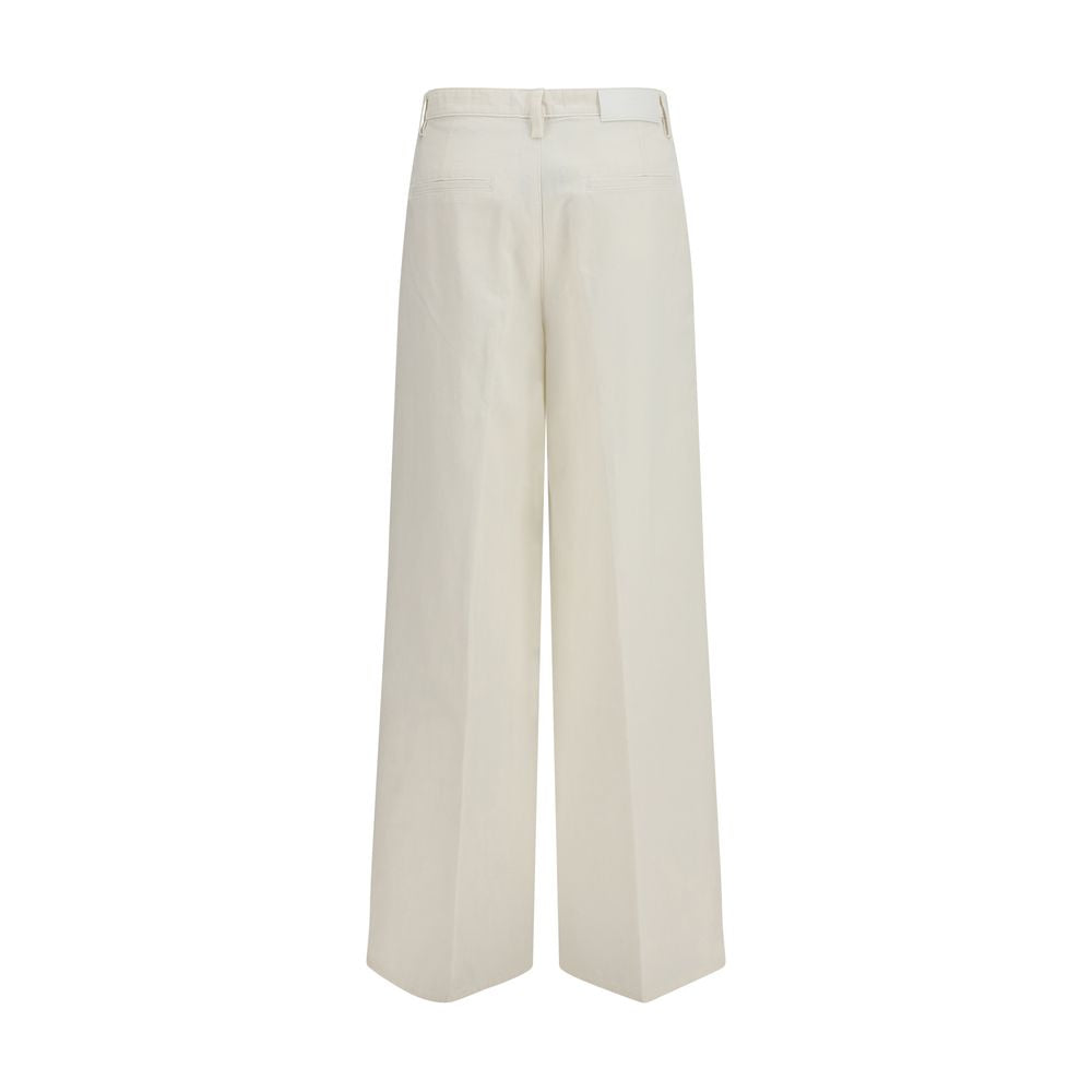 7FOR Weiße Baumwollhose im Casual-Look