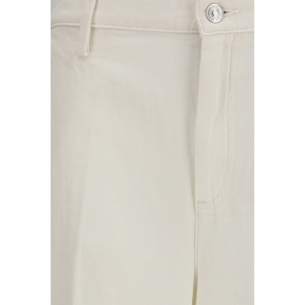 7FOR Weiße Baumwollhose im Casual-Look