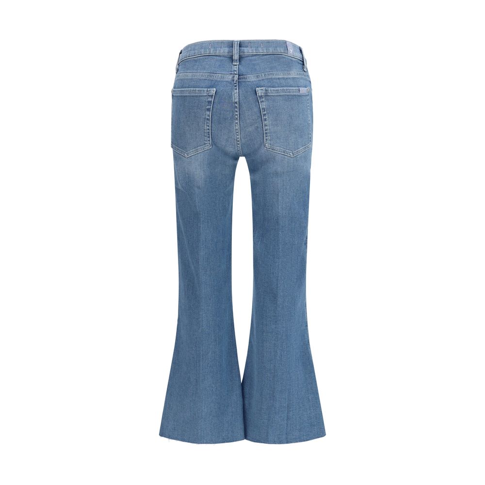 7FOR Blaue Baumwoll-Jeans mit ausgestelltem Bein