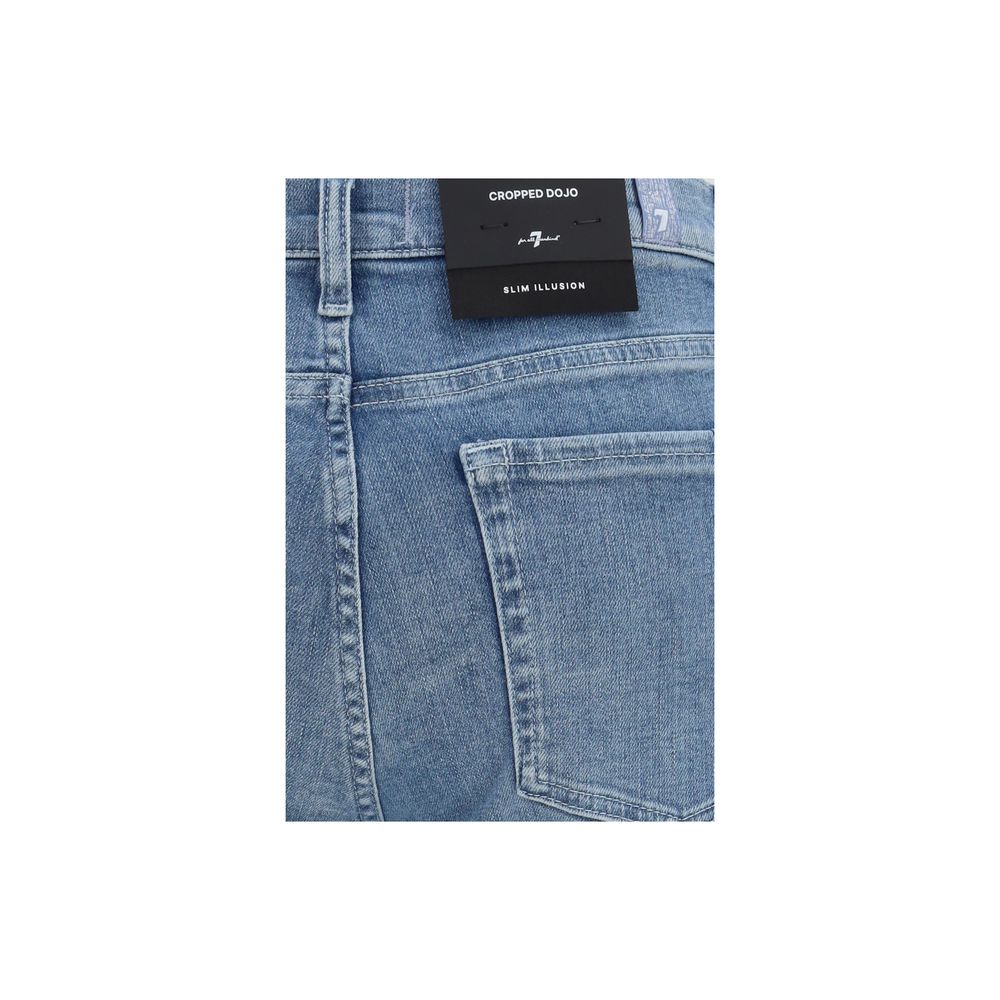 7FOR Blaue Baumwoll-Jeans mit ausgestelltem Bein
