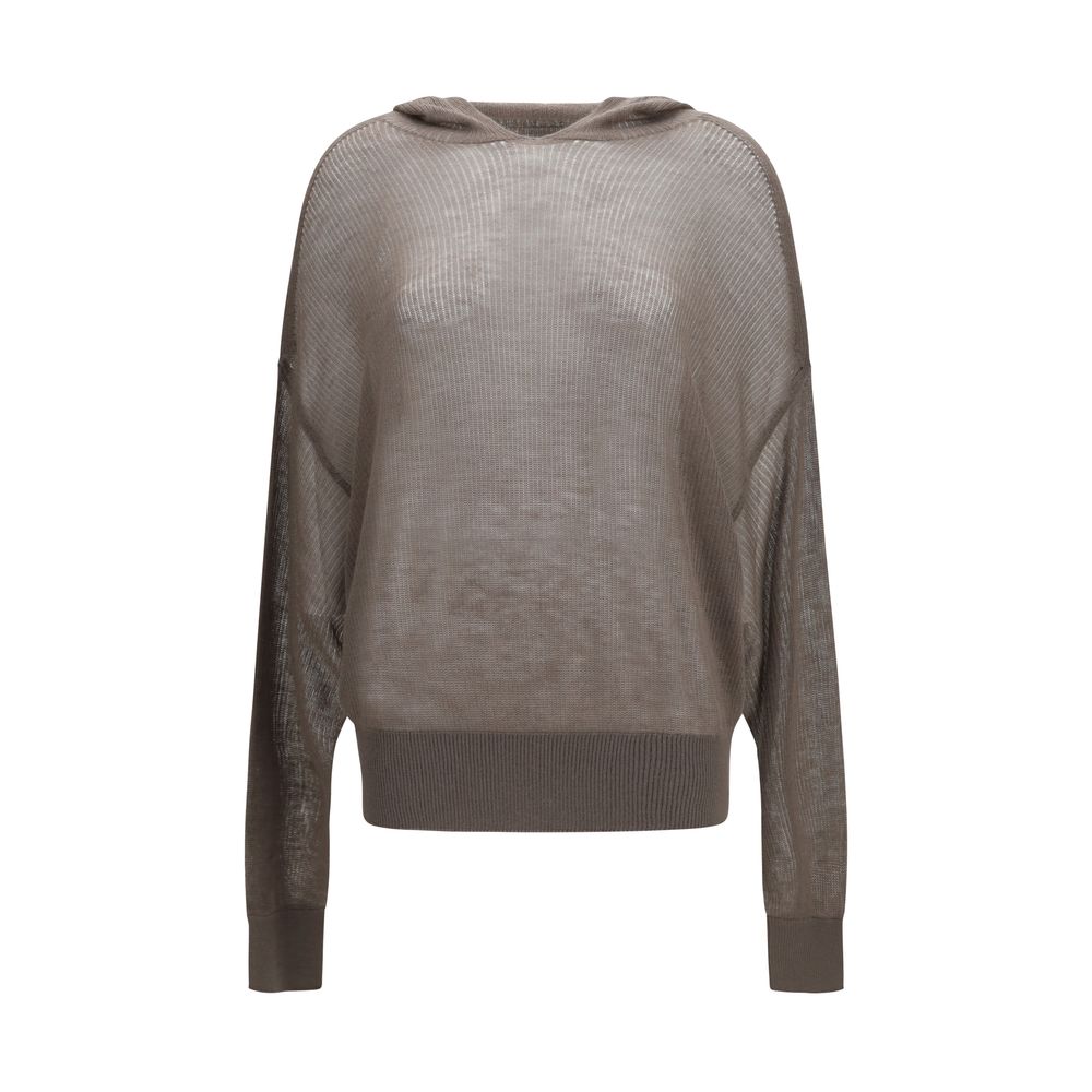 Rick Owens Grey Cashmere Hoodie
