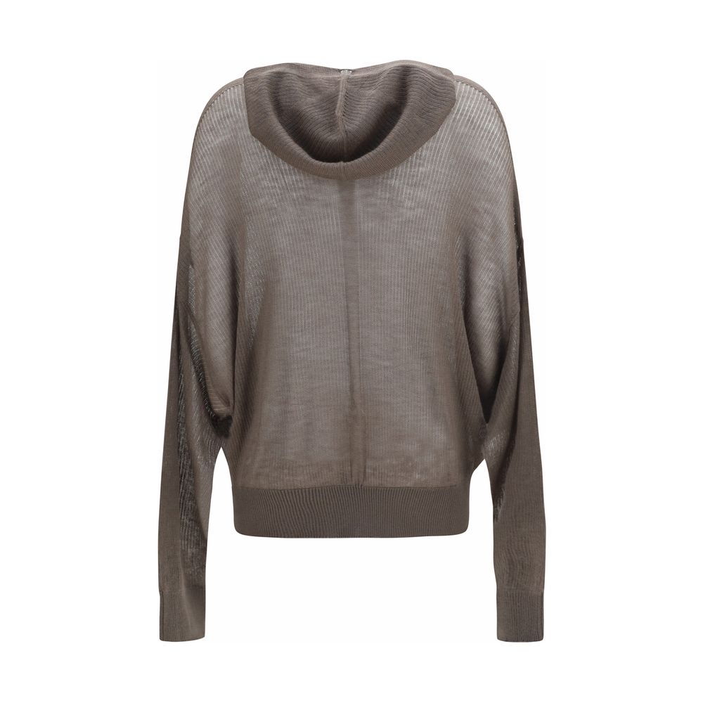 Rick Owens Grey Cashmere Hoodie