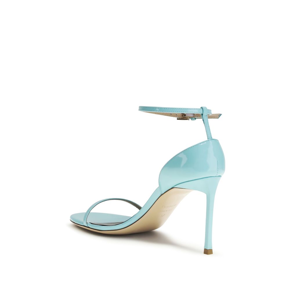 Tom Ford Stiletto Sandals in Blue Calfskin Bos Taurus