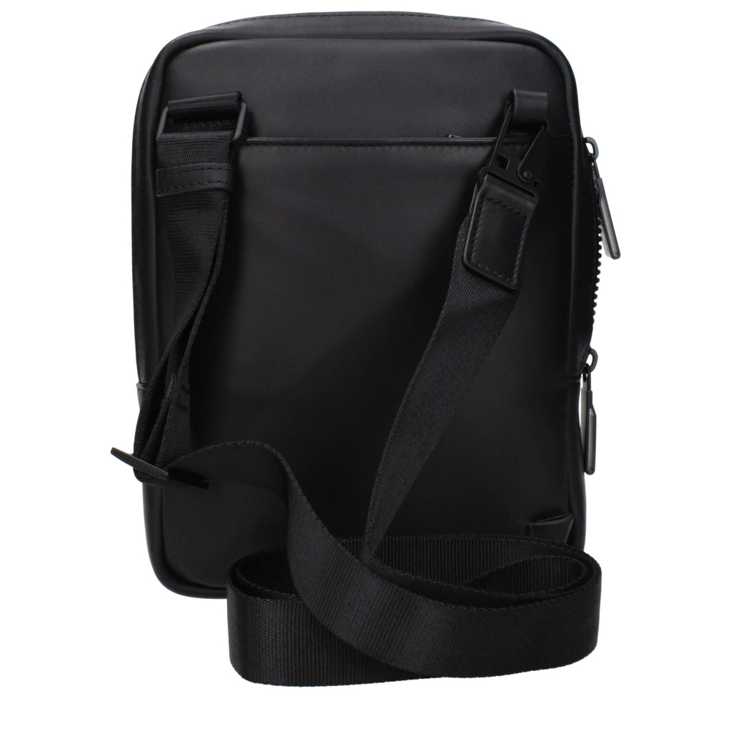 Piquadro Schwarze Leder Umhängetasche