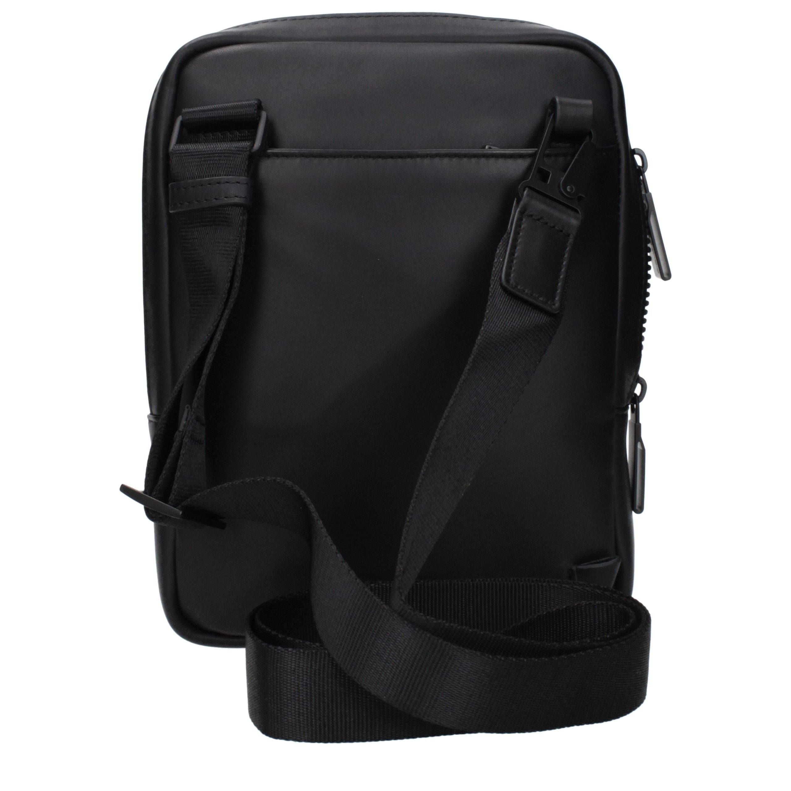 Piquadro Schwarze Leder Umhängetasche