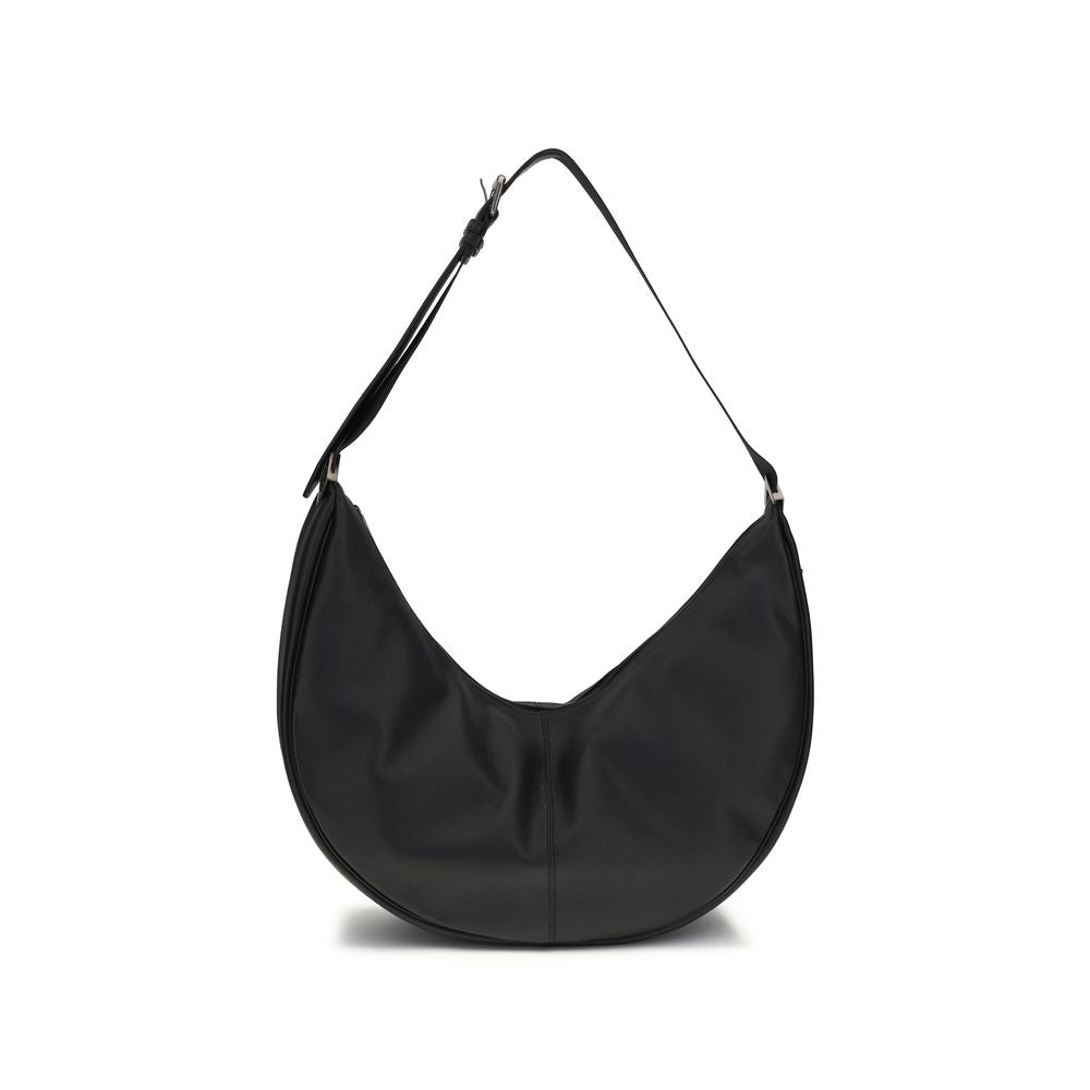 Fendi Schwarze Bos Taurus Kalbsleder Schultertasche