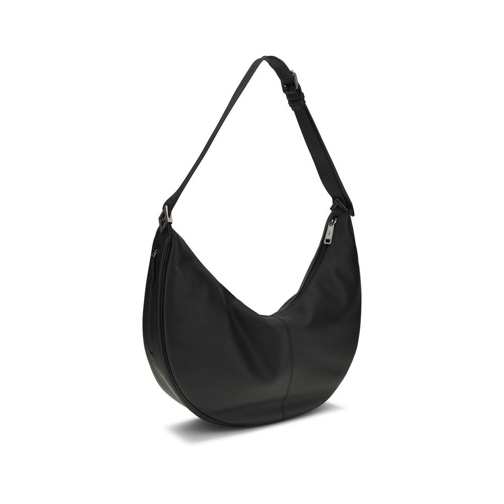 Fendi Schwarze Bos Taurus Kalbsleder Schultertasche