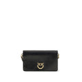 PINKO Schwarze Bos Taurus Kalbsleder Schultertasche