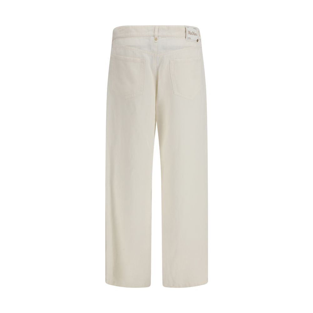 'S Max Mara Beige Cotton Trousers in a Casual Look