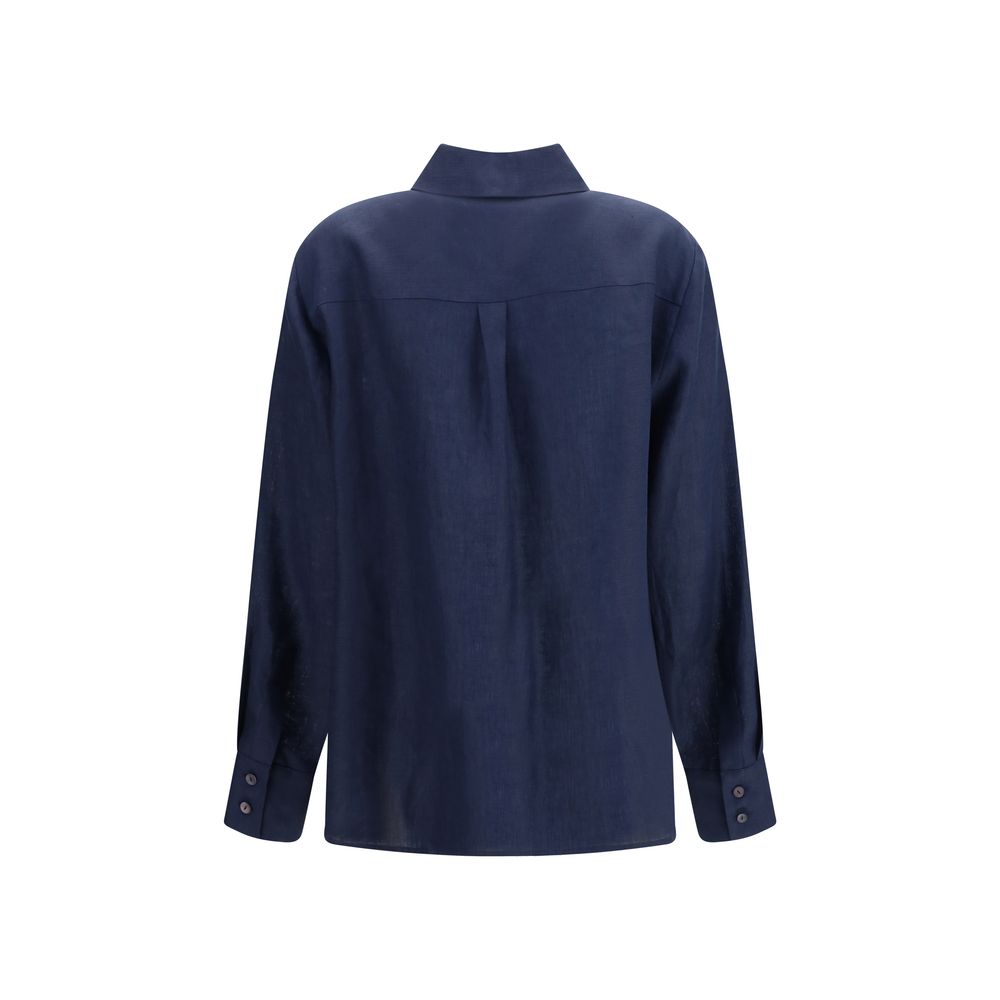 Lardini Blue Linen Shirt
