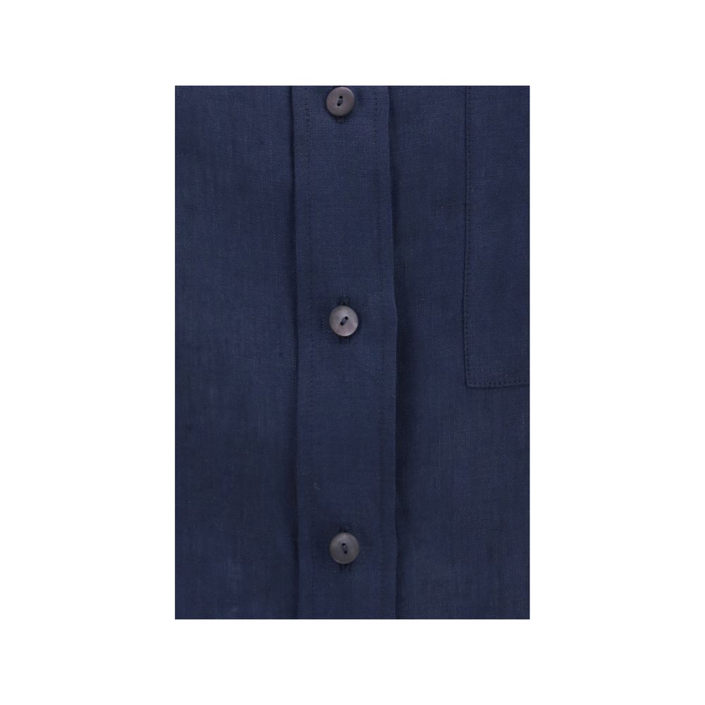 Lardini Blue Linen Shirt