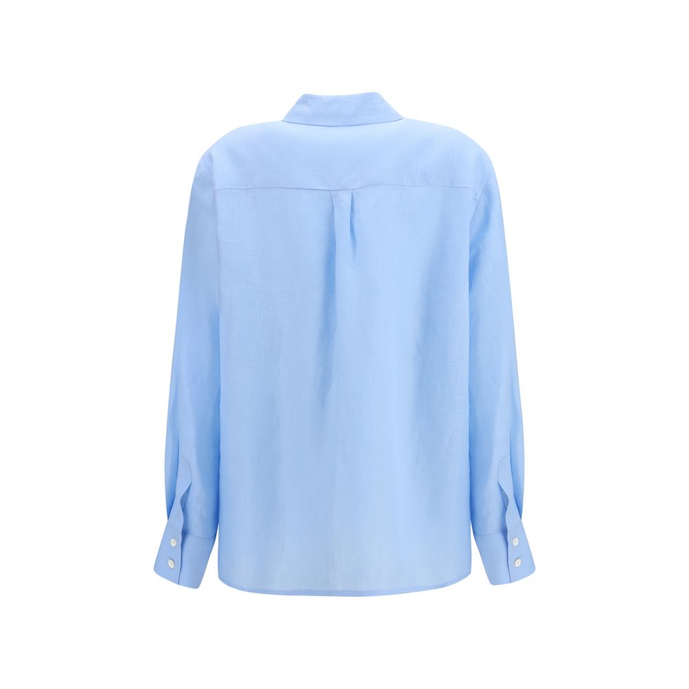 Lardini Blaues Leinenhemd