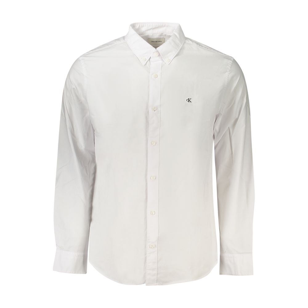Calvin Klein Men's White Cotton Shirt