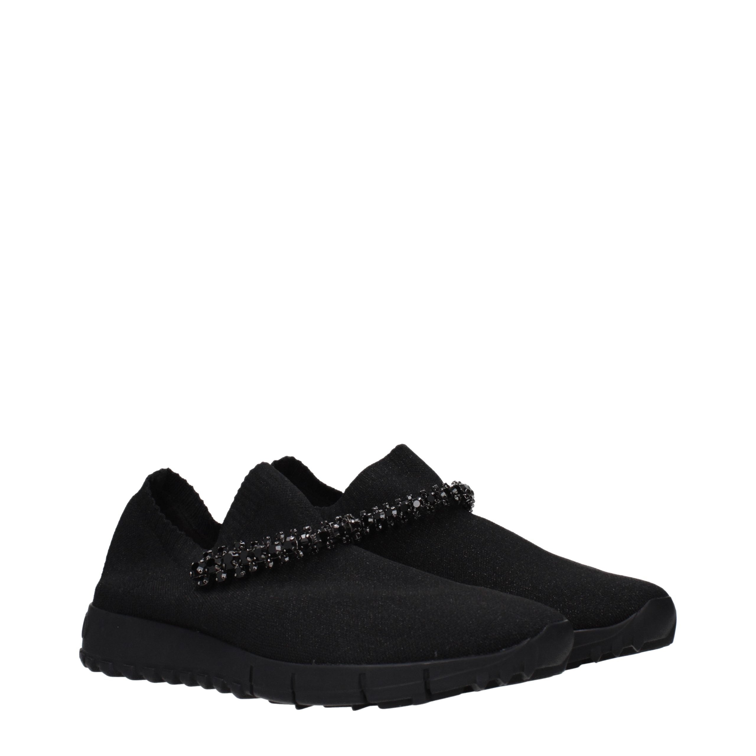 Jimmy Choo Schwarze Loafer aus Stoff zum Hineinschlüpfen