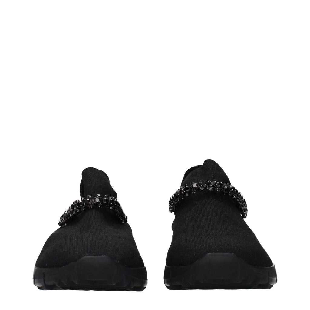 Jimmy Choo Schwarze Loafer aus Stoff zum Hineinschlüpfen