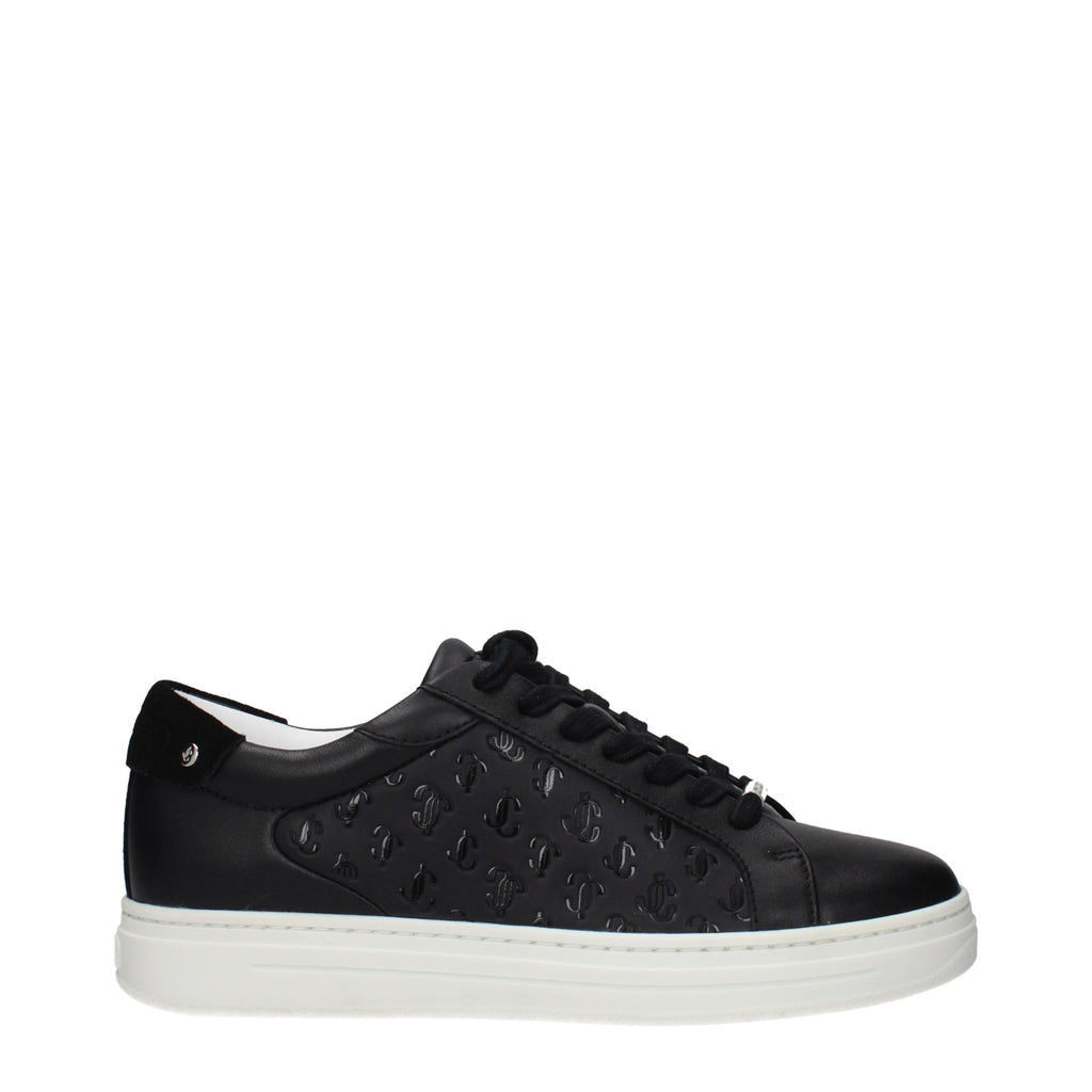 Jimmy Choo Schwarze Leder Low-Top-Sneaker