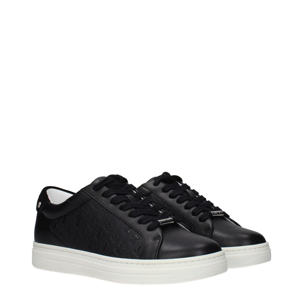 Jimmy Choo Schwarze Leder Low-Top-Sneaker