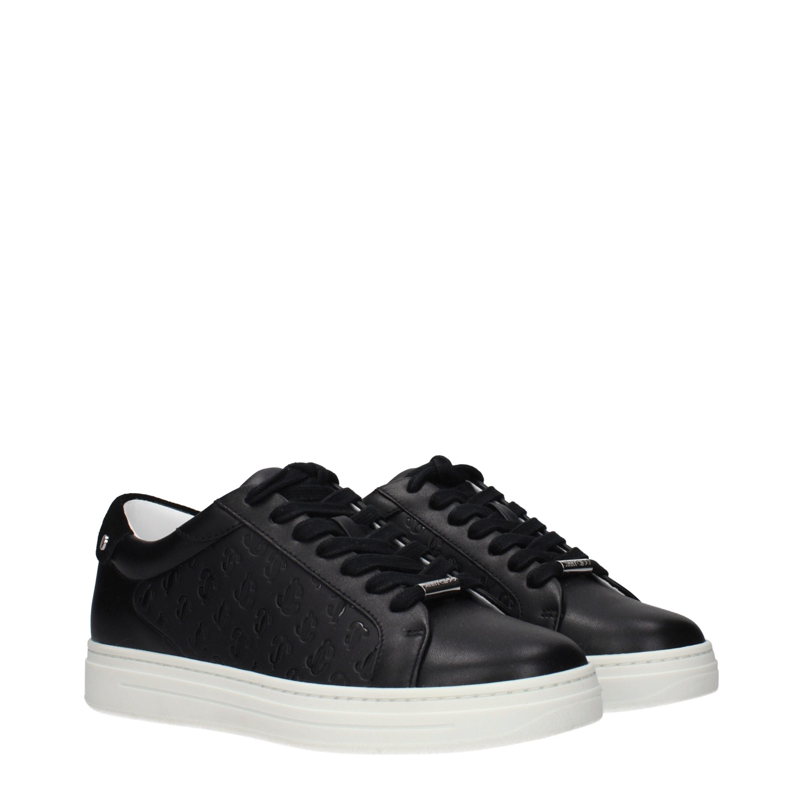 Jimmy Choo Schwarze Leder Low-Top-Sneaker
