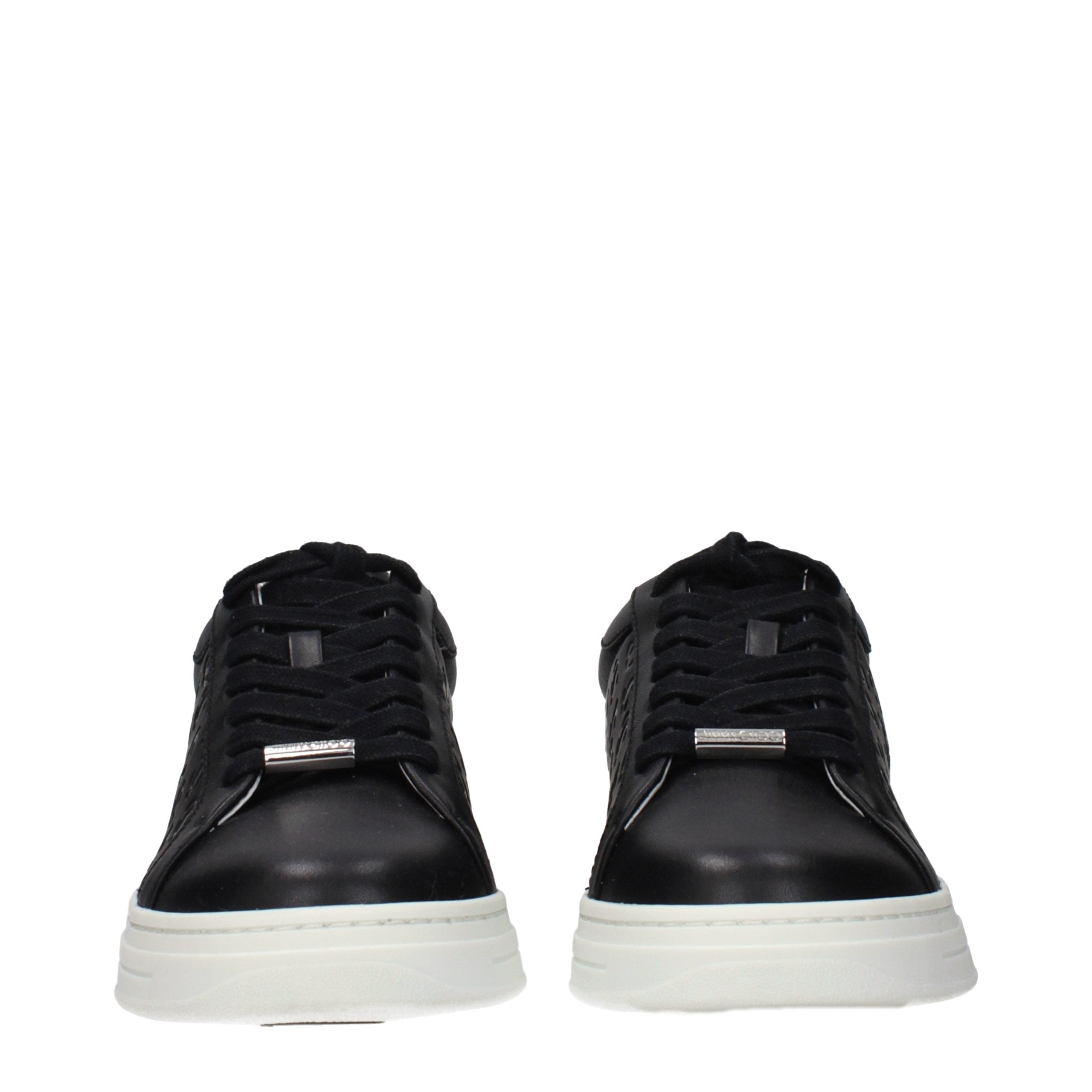 Jimmy Choo Schwarze Leder Low-Top-Sneaker