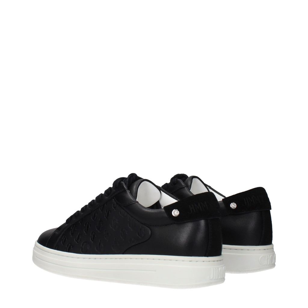 Jimmy Choo Schwarze Leder Low-Top-Sneaker