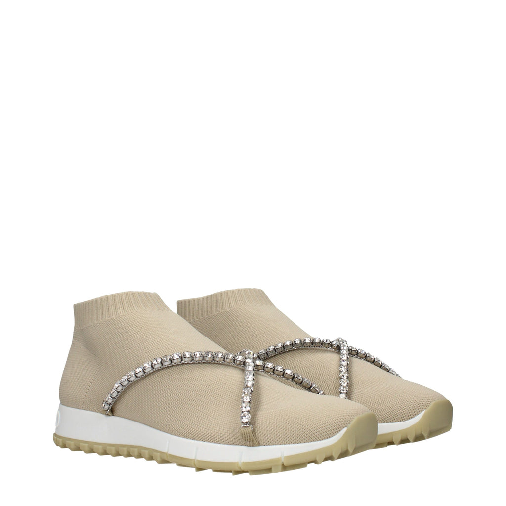 Jimmy Choo Beige Stoff-Slipper