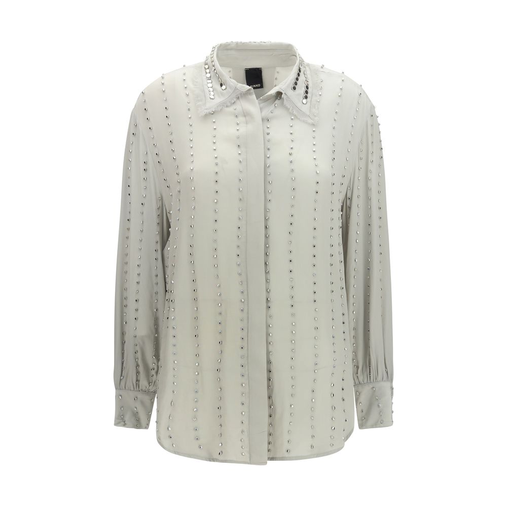 PINKO Grey Viscose Patterned Shirt