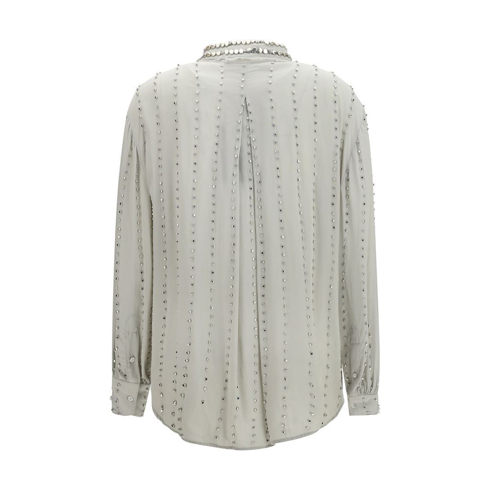 PINKO Grey Viscose Patterned Shirt
