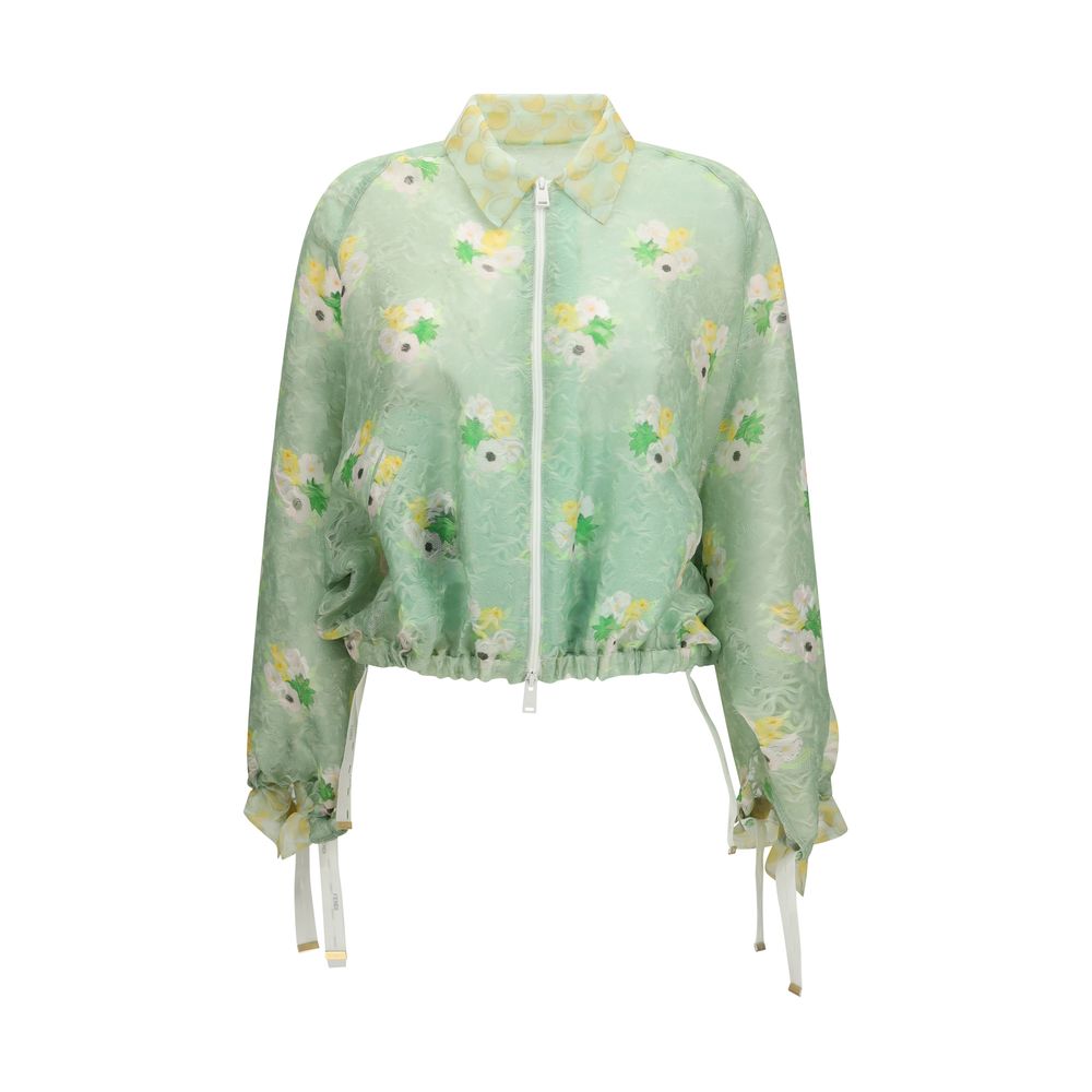 Fendi Zweifarbige Seiden Bomberjacke