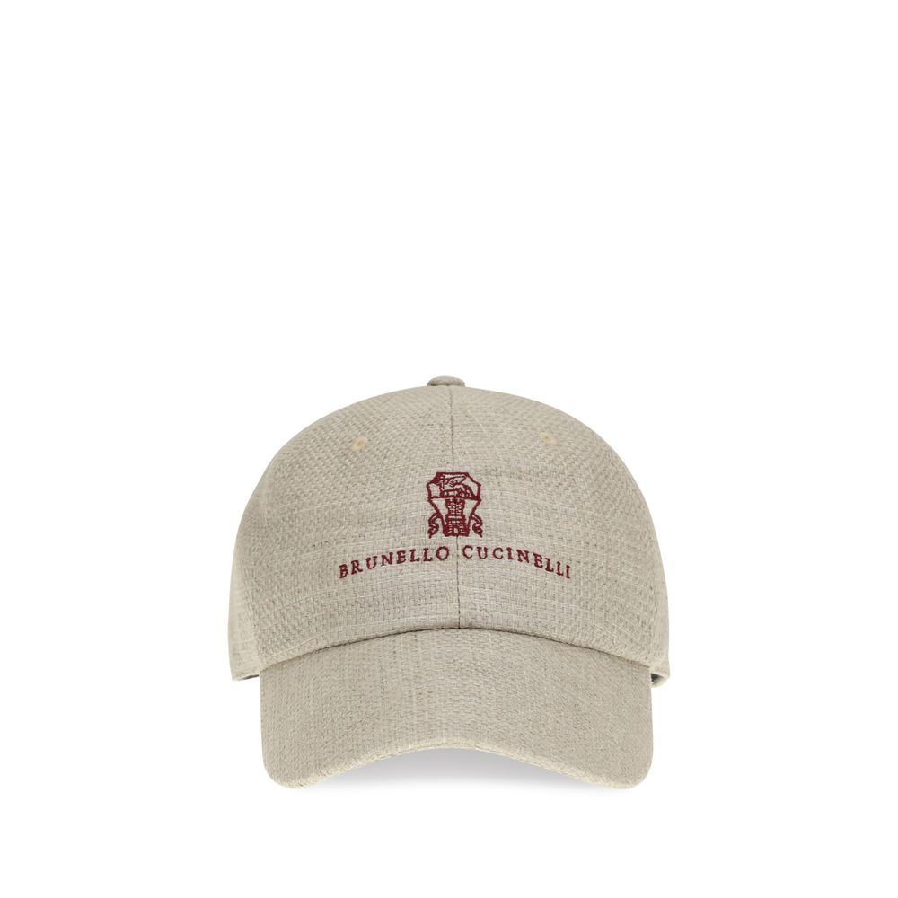Brunello Cucinelli Beige Seidenkappe (Baseballkappe)