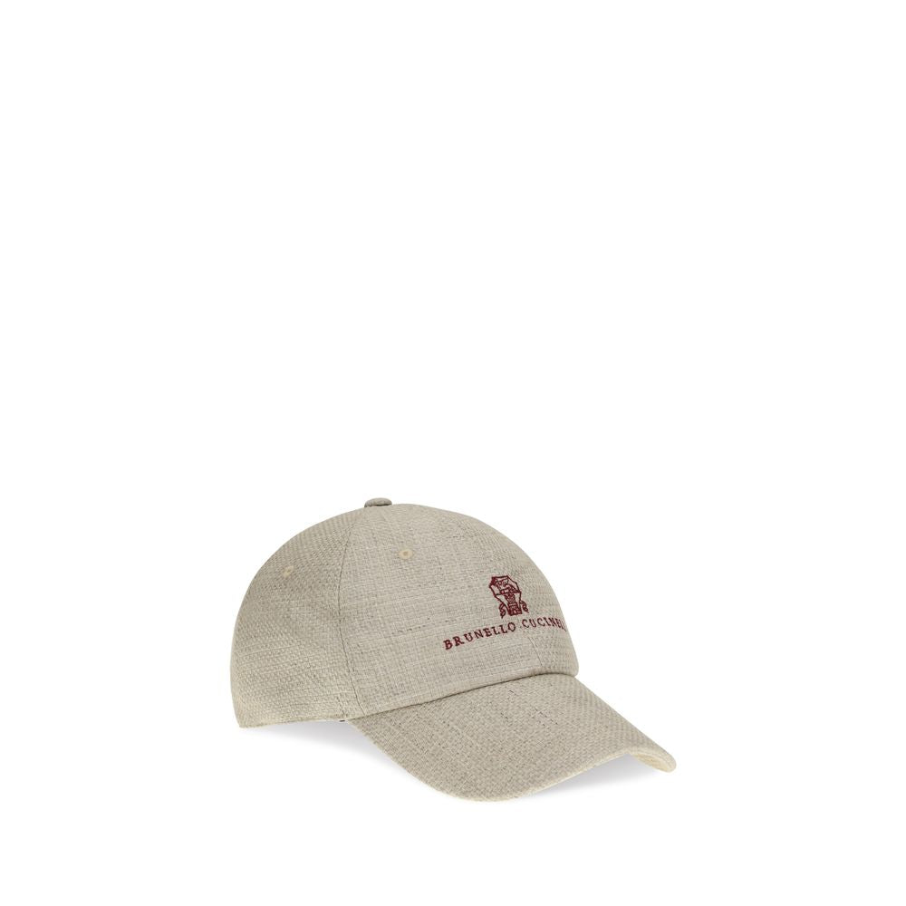 Brunello Cucinelli Beige Seidenkappe (Baseballkappe)