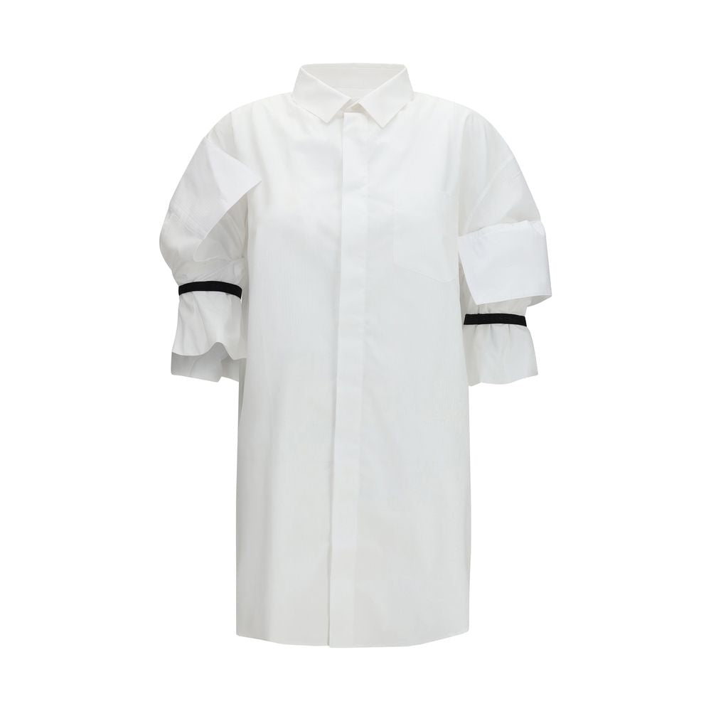 ALAINPAUL White short-sleeved cotton shirt