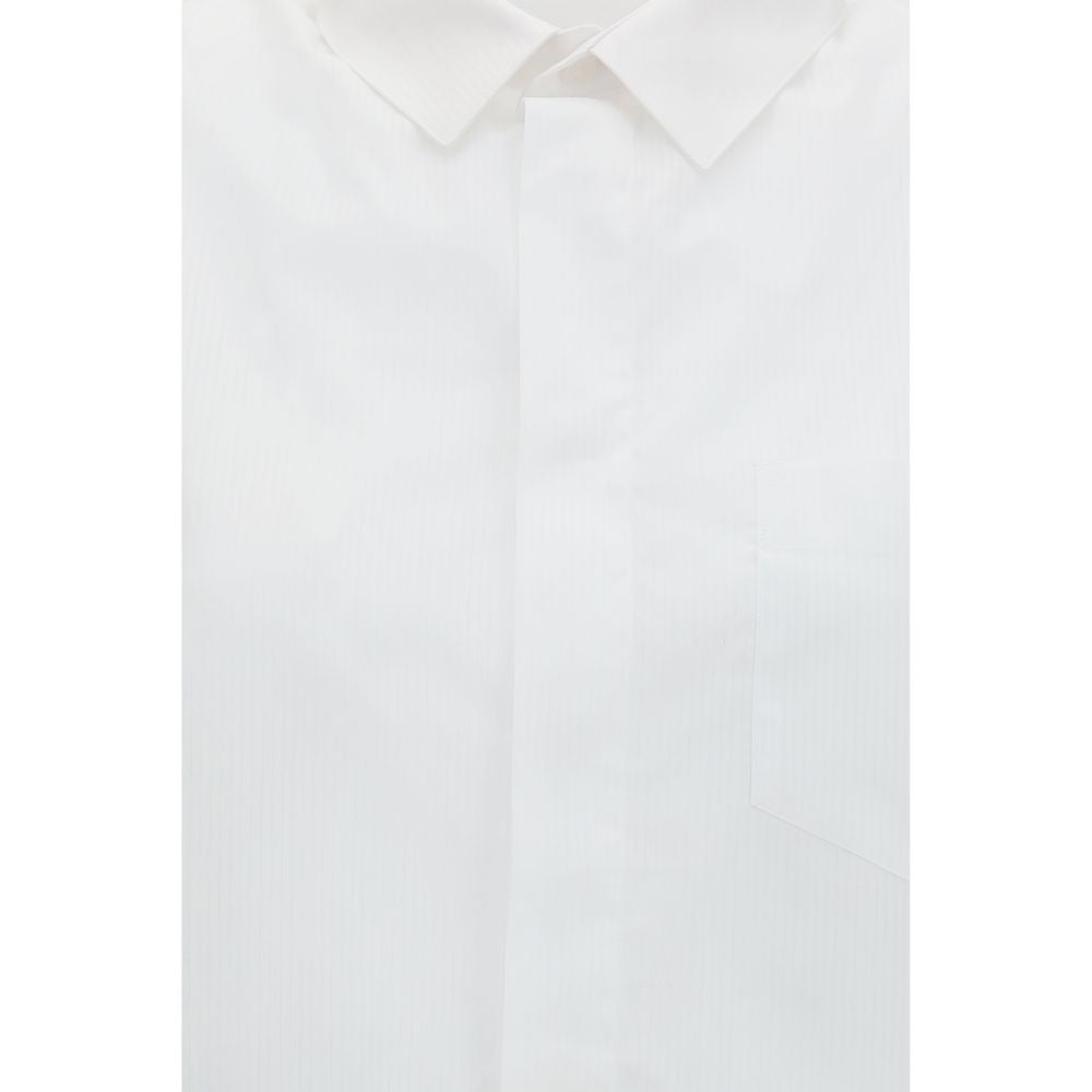 ALAINPAUL White short-sleeved cotton shirt