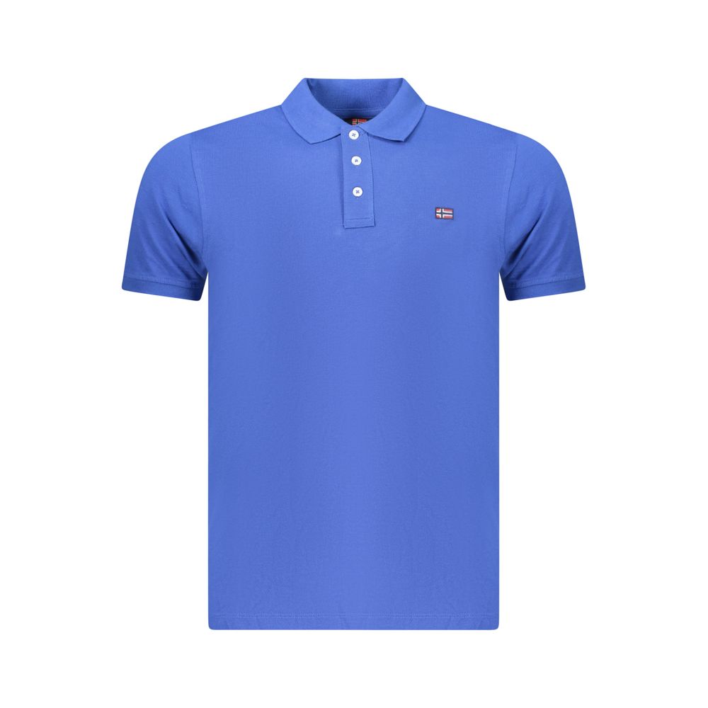 Norway 1963 Blaues Baumwoll-Poloshirt für Herren