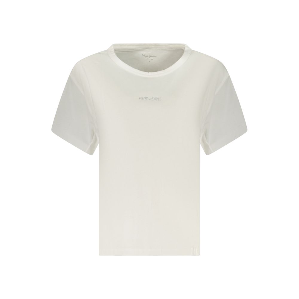 Pepe Jeans Weißes Baumwoll-T-Shirt für Damen