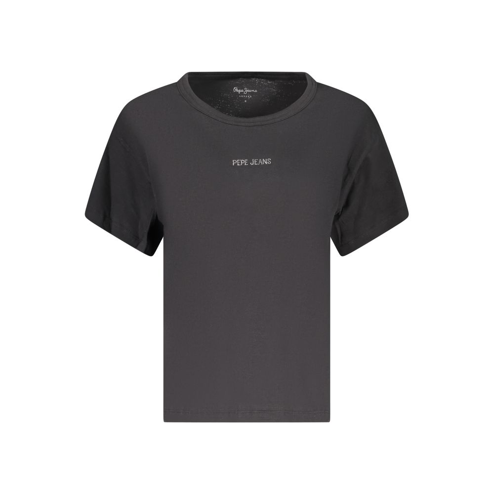 Pepe Jeans Schwarzes Baumwoll-T-Shirt für Damen