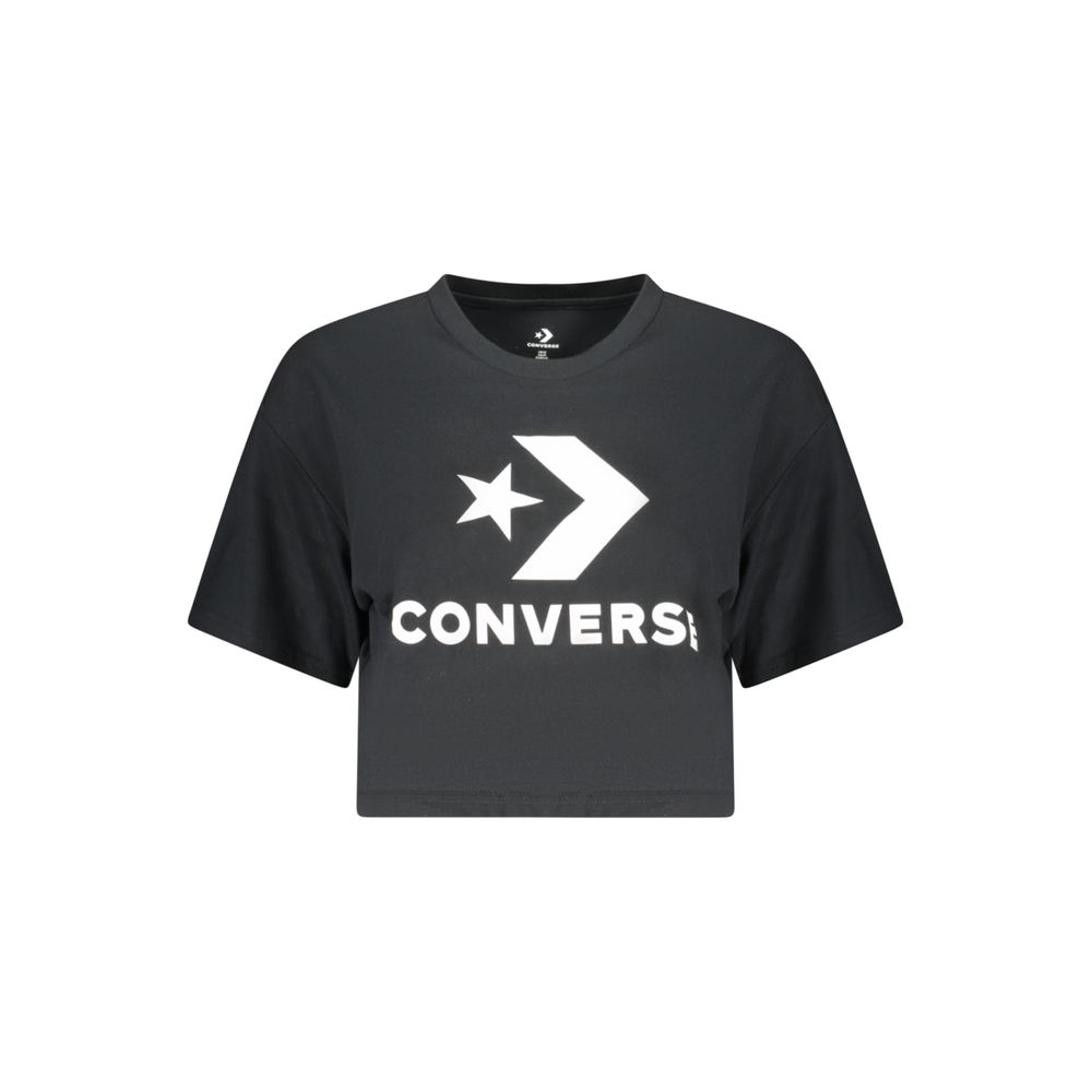 Converse Schwarzes Baumwoll-T-Shirt für Damen