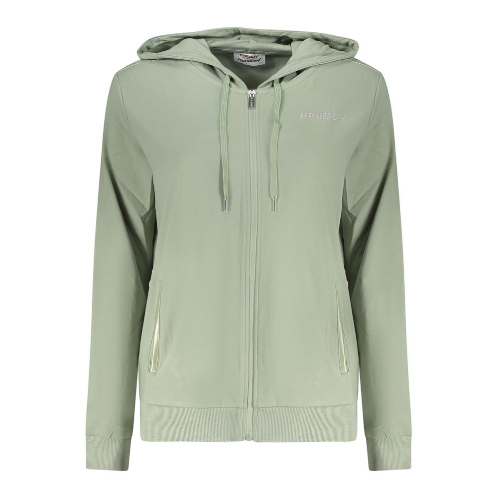 Freddy Grüner Baumwoll-Hoodie für Damen