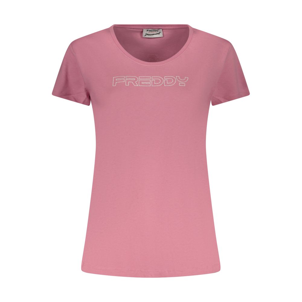 Freddy Rosa Baumwoll-T-Shirt für Damen