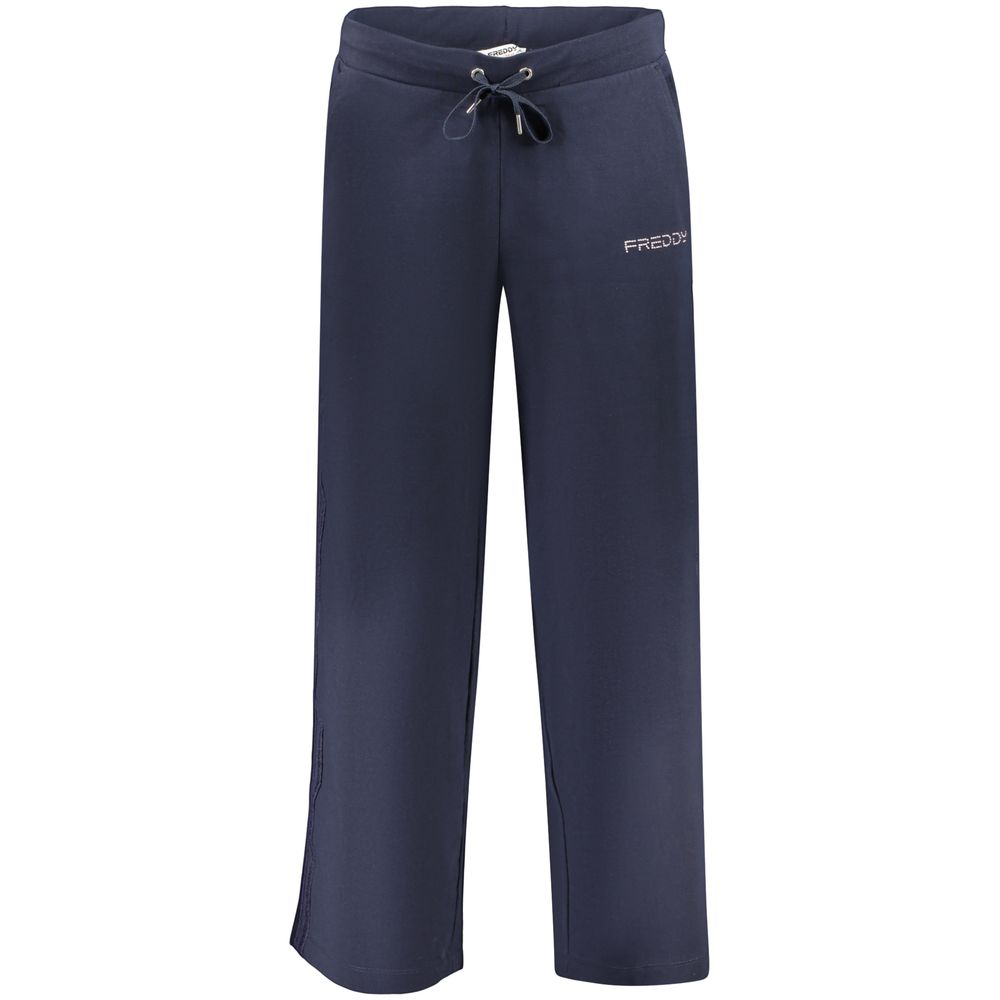 Freddy Blue Cotton Trousers for Women