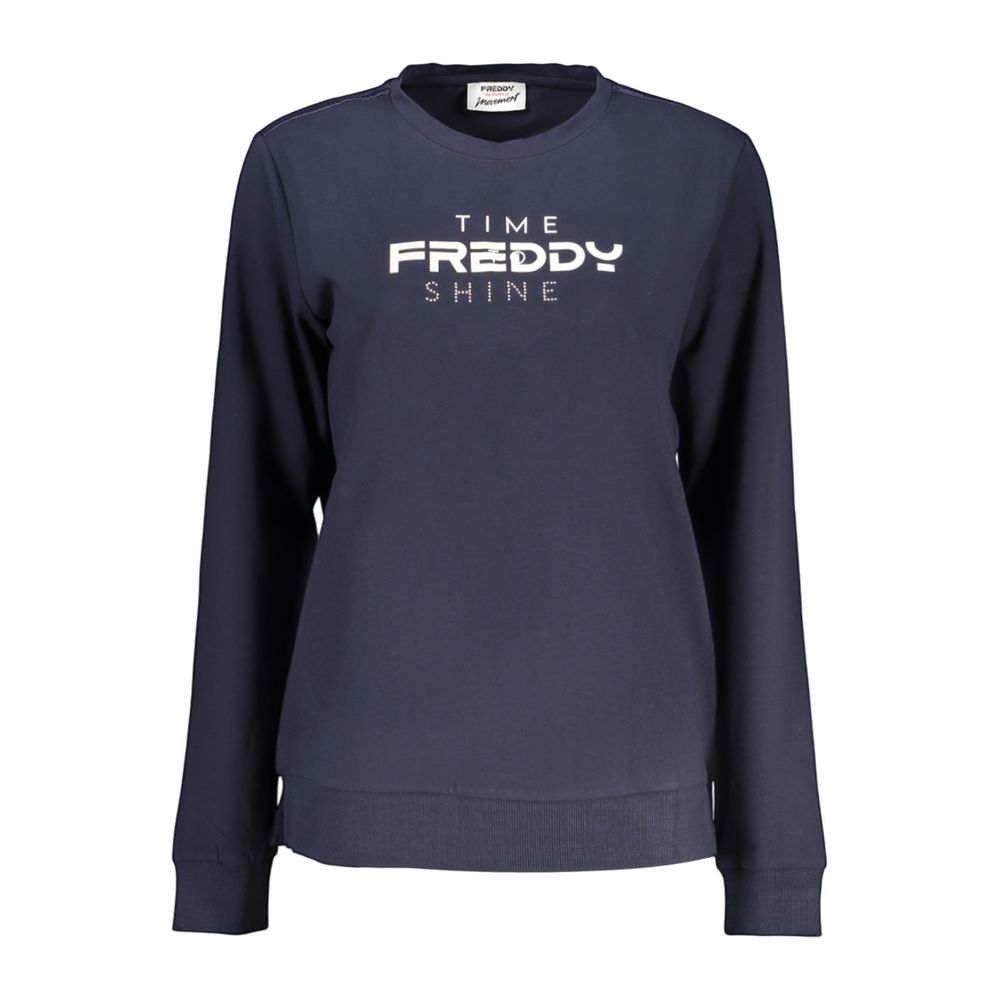 Freddy Blaues Baumwoll-T-Shirt für Damen
