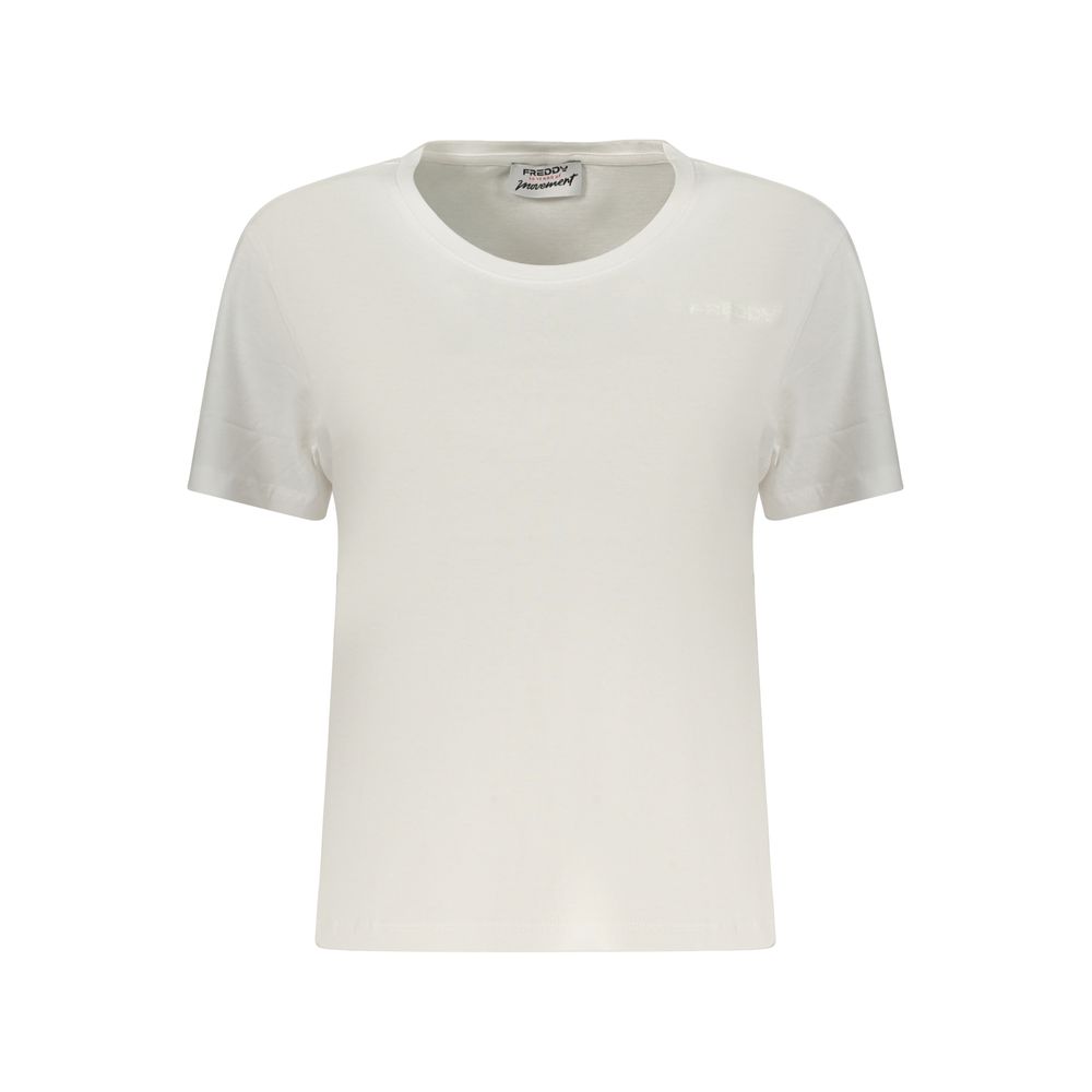 Freddy Damen-T-Shirt aus Baumwolle in Bianco