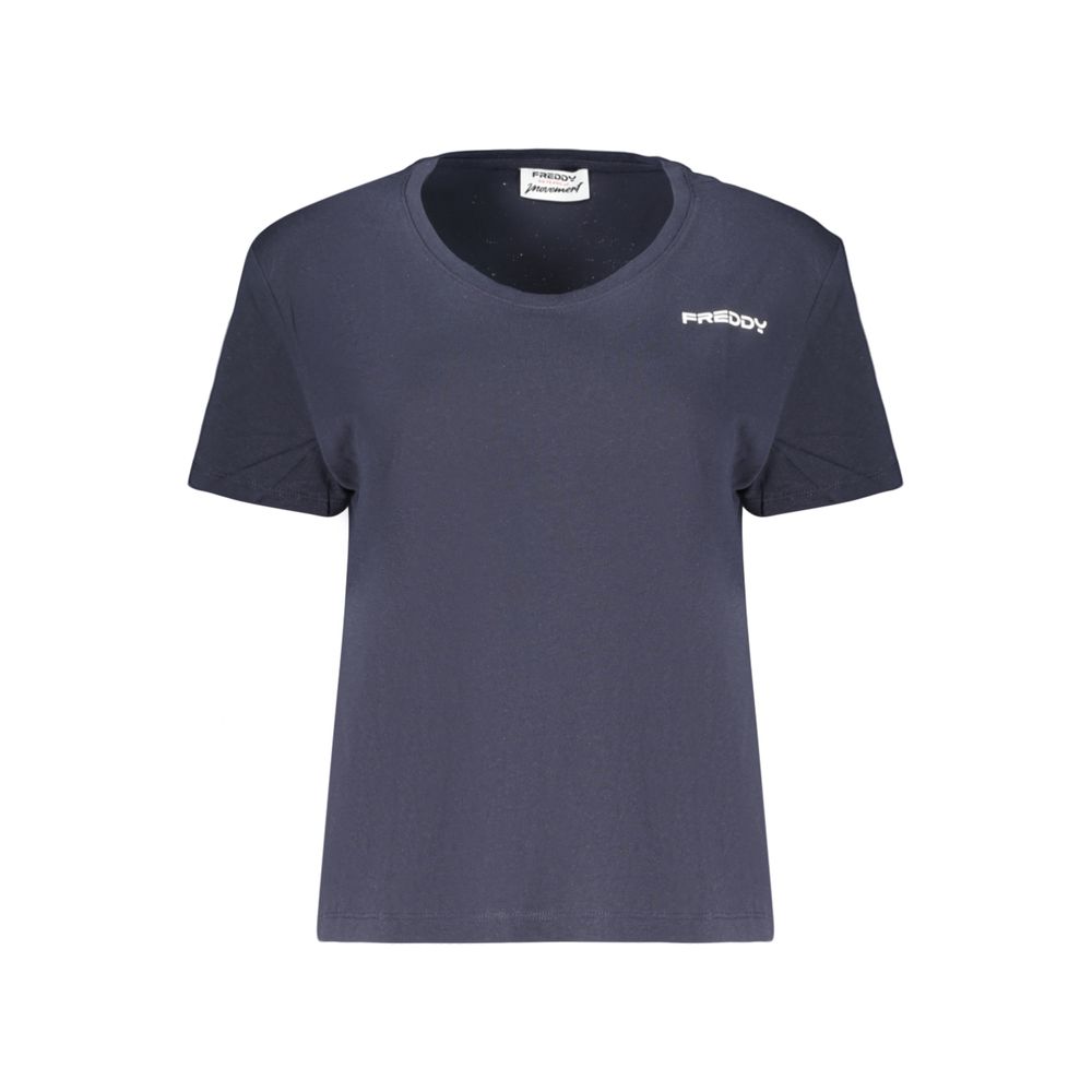 Freddy Blaues Baumwoll-T-Shirt für Damen