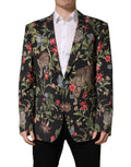 Dolce & Gabbana Mehrfarbige Blumen-Leoparden-Sakko mit 1 Knopf für Herren
