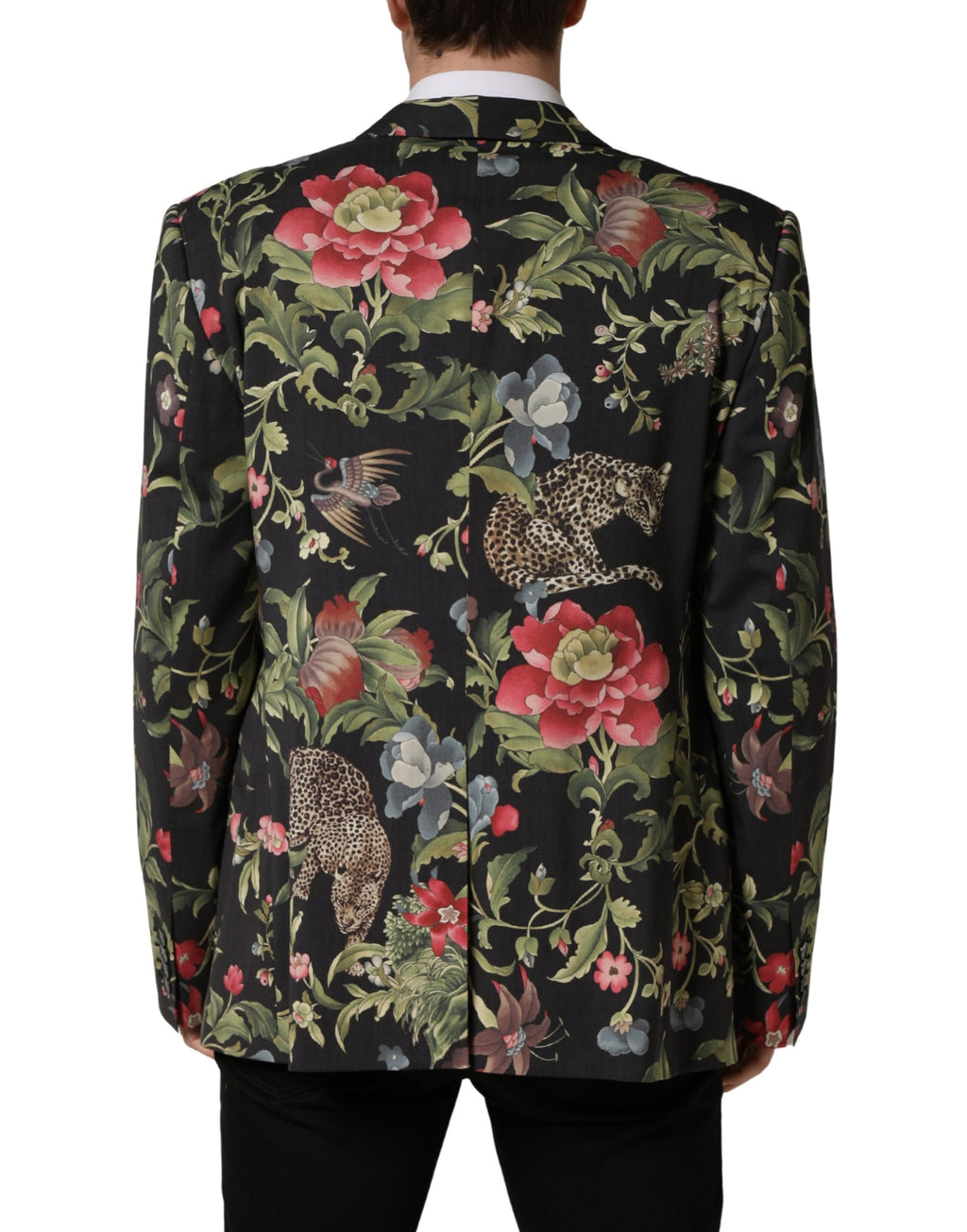 Dolce & Gabbana Mehrfarbige Blumen-Leoparden-Sakko mit 1 Knopf für Herren