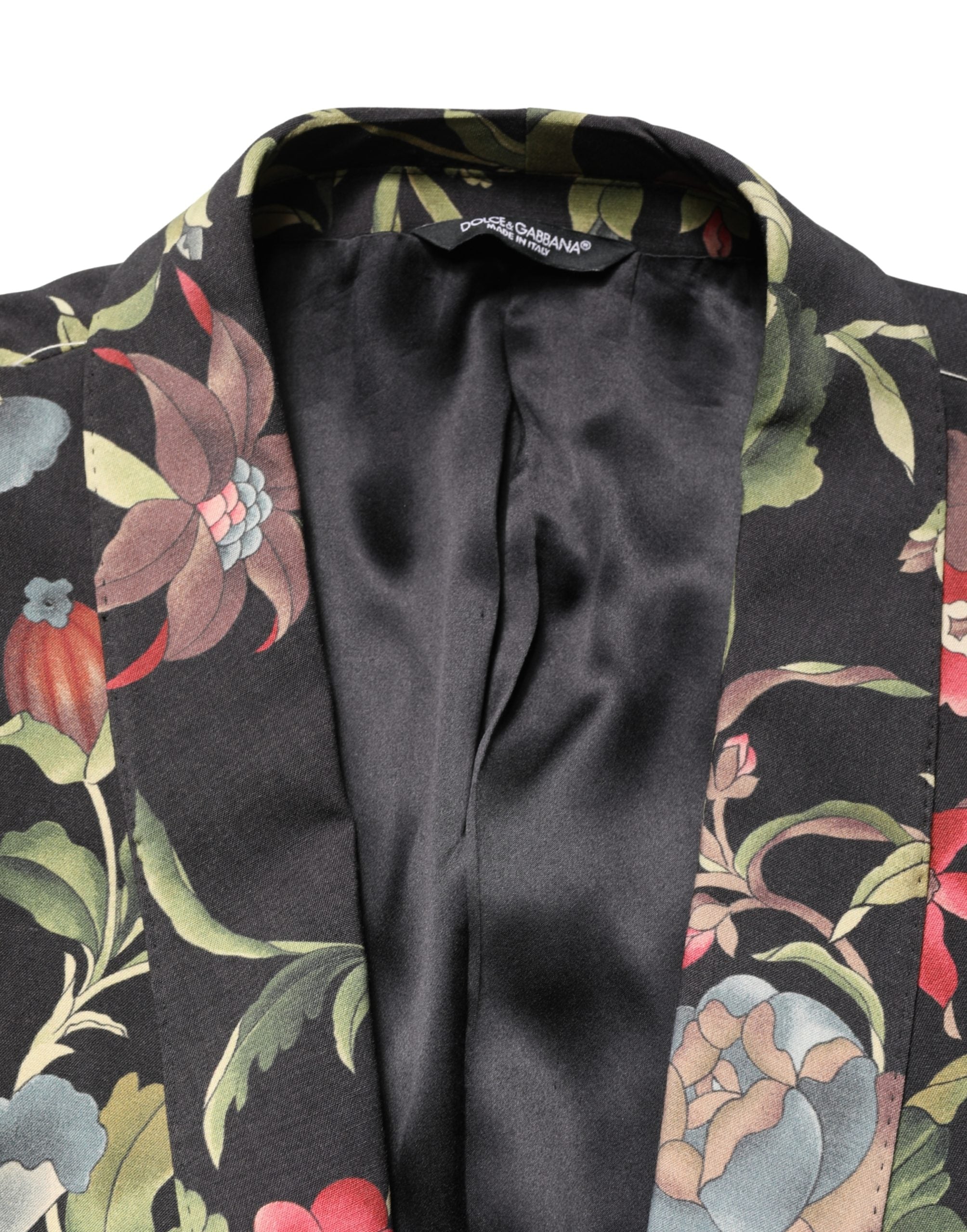 Dolce & Gabbana Mehrfarbige Blumen-Leoparden-Sakko mit 1 Knopf für Herren