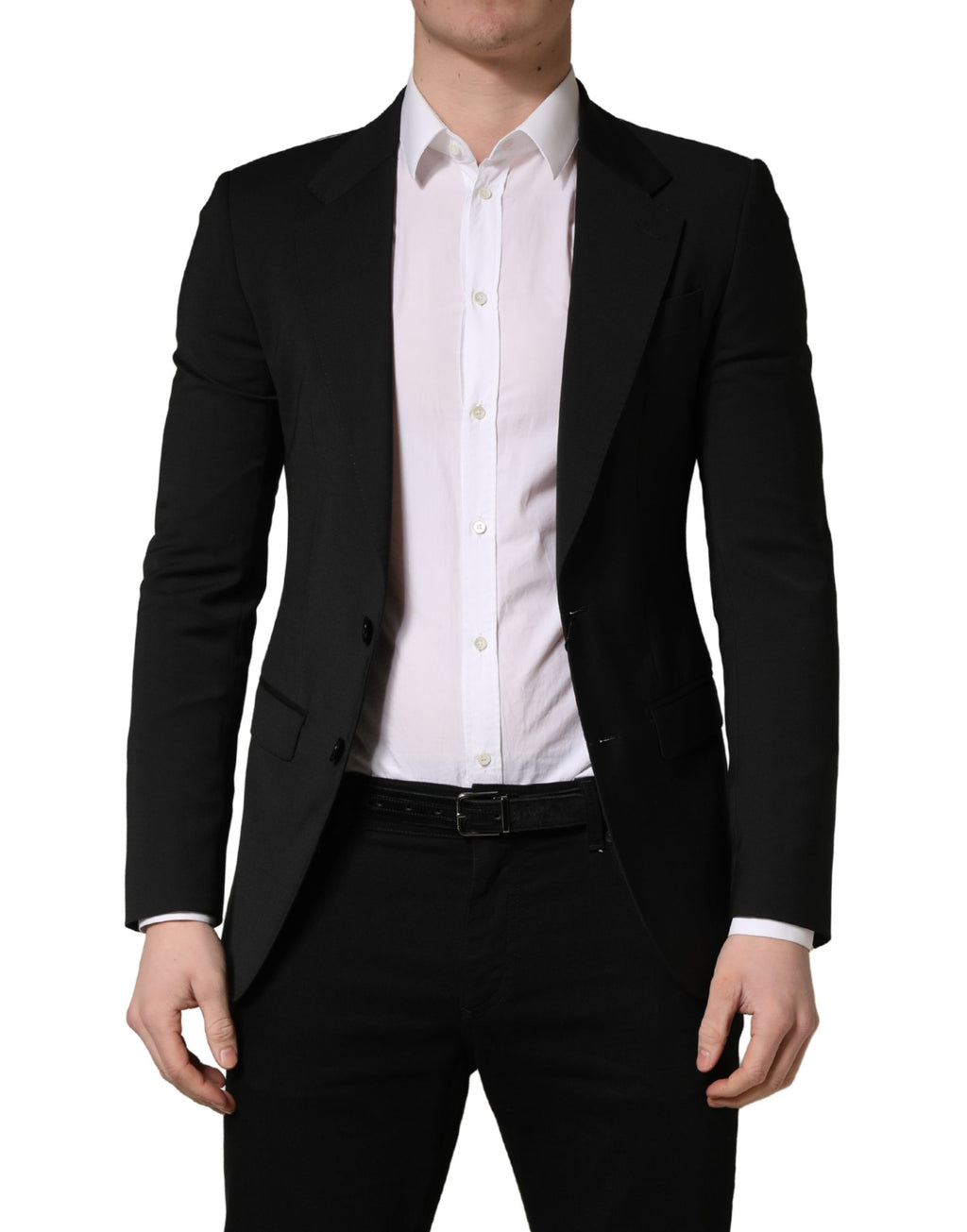 Dolce & Gabbana Schwarze Polyester-Sakko für Herren mit 2 Knöpfen