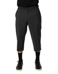 Dolce & Gabbana Dunkelgraue Woll-Chino-Hose in Cropped-Passform
