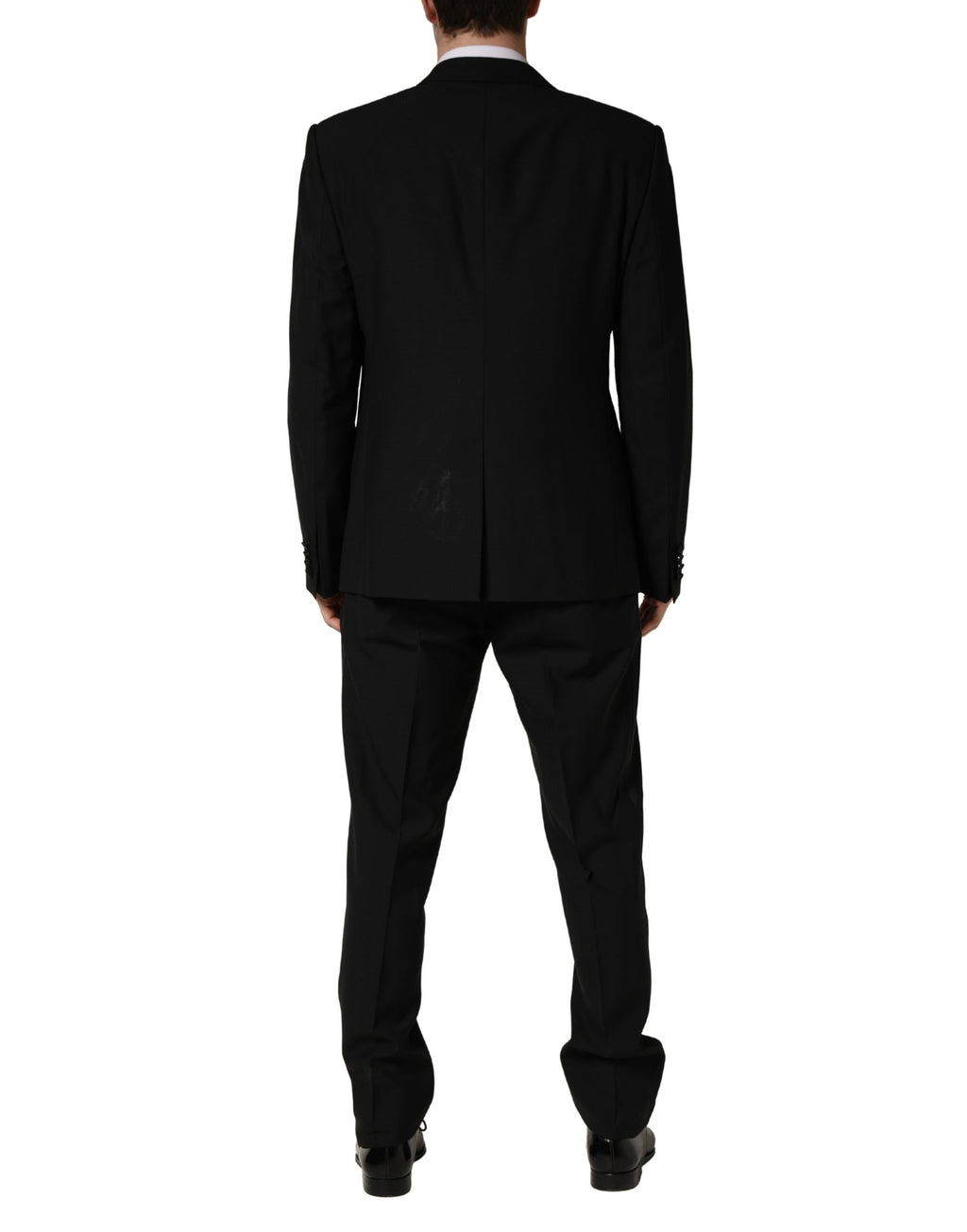 Dolce & Gabbana Schwarzer Wollseide Saxophon Slim Fit 3-teiliger Anzug
