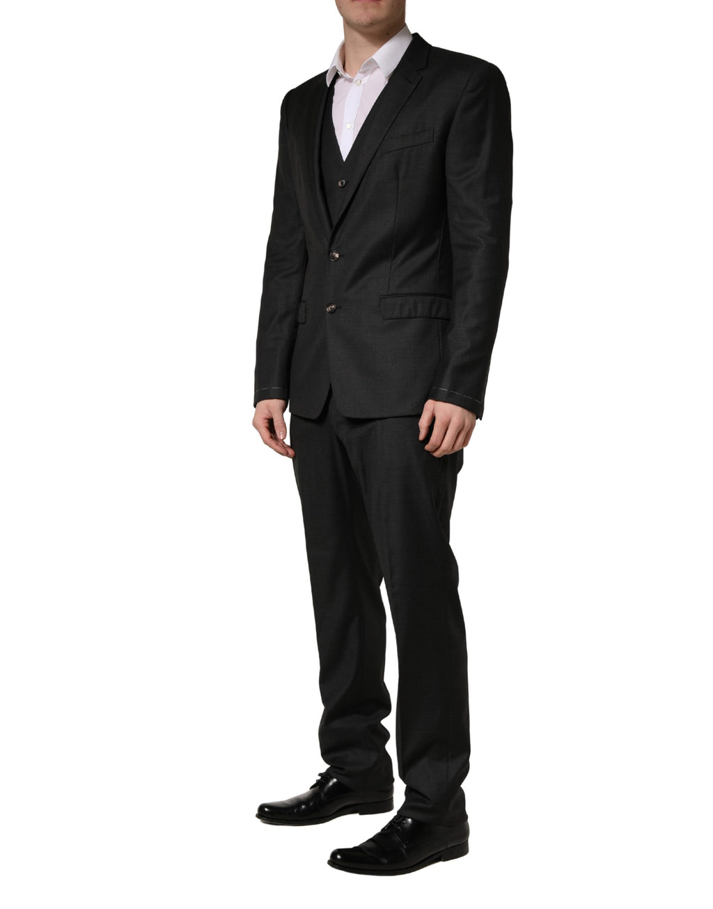 Dolce & Gabbana Men's Black Slim-Fit 3-Piece Wool Suit